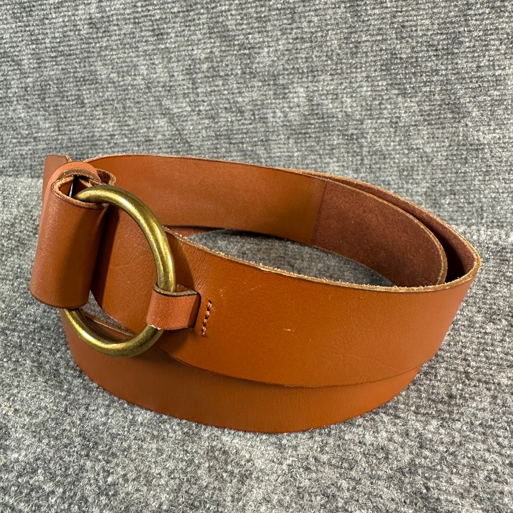 Banana Republic Cognac Brown Cow Leather O-Ring Buckle Belt Womens Size M - Picture 15 of 15